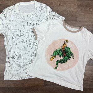 Christian Dior Graphic T Shirt Princess Dragon Tee Cotton